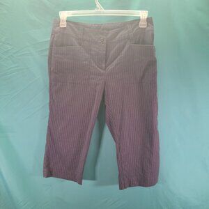 Lore Womens Striped Corduroy Capris Size 10 Cotton/Nylon/Polyester
